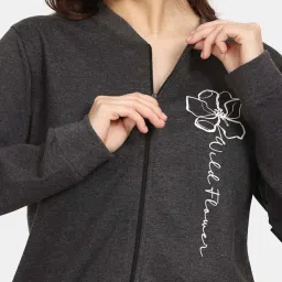 Rosaline by Zivame Black Printed Sweatshirt image 5