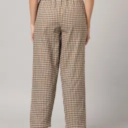 Kryptic Brown & White Cotton Checks Lounge Pants (Pack Of 2) image 2