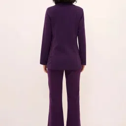 SALT Attire Purple Meryl Asymmetric Single Breasted Blazer image 2