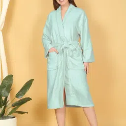 Mulberry Living Bamboo Bliss Aqua Terry Cotton Bath Robe-image-5