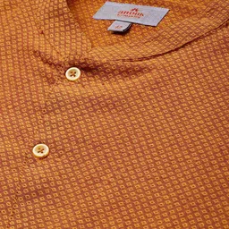 Anouk Men Rust Orange Woven Design Straight Kurta image 2