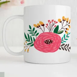 Nestroots White & Pink Stoneware Floral Fusion Coffee Mug (0.325 L) image 2