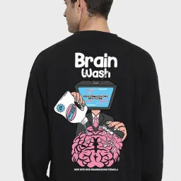 Bewakoof Black Relaxed Fit Printed Sweatshirt image 2