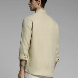 Jack & Jones Beige Linen Regular Fit Shirt image 2
