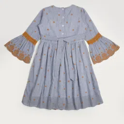 Bella Moda Kids Grey Embroidered Fit & Flare Dress image 2