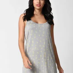 Forever 21 Grey & Yellow Printed Night Dress-picture-14