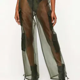 Forever 21 Green Cotton Flared Pants-picture-25