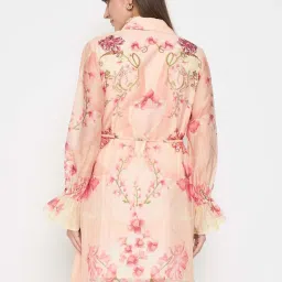 MADAME Peach Printed Casual Dress image 2