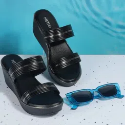 Metro Women's Black Slides-image-75