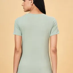 Honey by Pantaloons Green Cotton Printed T-Shirt image 2