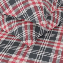 BIANCA Serina Red & Grey Cotton 144 TC Double Size Bed Sheet With Pillow covers image 5
