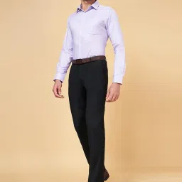 Peregrine by Pantaloons Black Slim Fit Self Pattern Trousers image 5