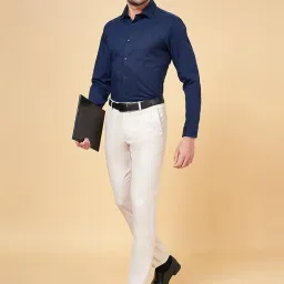 Peregrine by Pantaloons Beige Slim Fit Self Pattern Trousers image 5