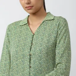 Van Heusen Green Printed Shirt image 5