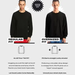 Bewakoof Men's Black & Brown Mickey Punch Graphic Printed Oversized Sweatshirt image 5