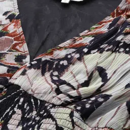 Label Ritu Kumar Black Printed Fit & Flare Dress image 5