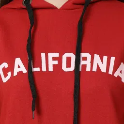 Rigo Red Printed Longline Hoodie image 5