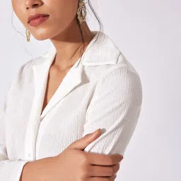 The Label Life White Textured Shirt image 5