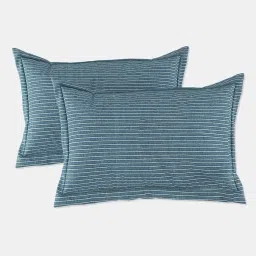 fabindia home Fabindia Navy Cotton 92 TC Single Bed Sheet With Pillow Cover image 5