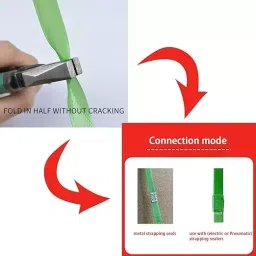 GENERIC 16 mm Width, 1 mm Thickness Green Plain Pet Strap Roll, (Roll of 20 Kg) image 3