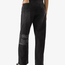 The Souled Store Black Printed High Rise Jeans image 2