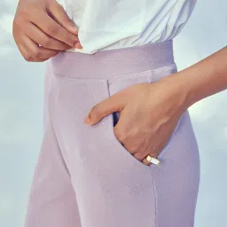 The Label Life Lilac Regular Fit High Rise Pants image 5