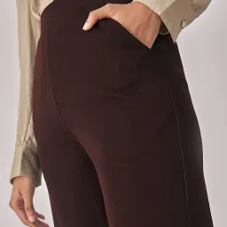 The Label Life Brown Regular Fit High Rise Pants image 5