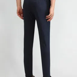 Arrow Blue Slim Fit Texture Trousers image 2
