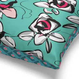 Bianca Suzane Coral & Teal Micro Fiber Reversible Printed Cushion Covers - Set of 3 image 5