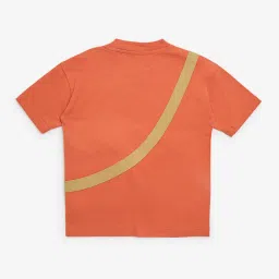 HOP Kids by Westside Orange Pouch Stitched Cotton T-Shirt image 2