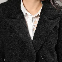 Campus Sutra Black Regular Fit Coat image 5