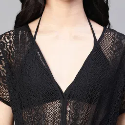 Oxolloxo Black Self Design Beachwear Dress image 5