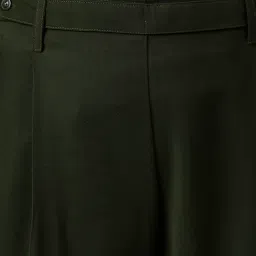 Latin Quarters Dark Green Regular Fit Mid Rise Trousers image 5