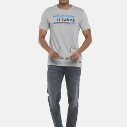 SF Jeans by Pantaloons Light Grey Cotton Slim Fit Printed T-Shirt image 5