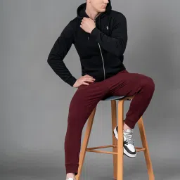 Red Tape Maroon Melange Regular Fit Joggers image 5