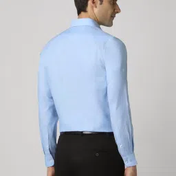 Peter England Blue Slim Fit Texture Shirt image 2