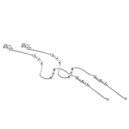 heer collection Sangria Set Of 2 Silver-Plated Artificial Beaded Anklets image 3