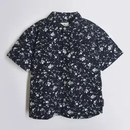 Cherry Crumble By Nitt Hyman Kids White & Black Floral Print Shirt-picture-23