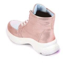 Fausto Women's Pink Ankle High Sneakers image 5