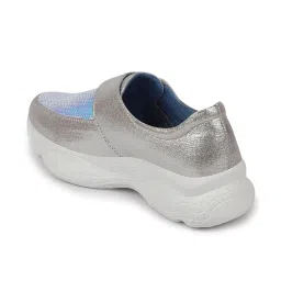 Fausto Women's Silver Walking Shoes image 5