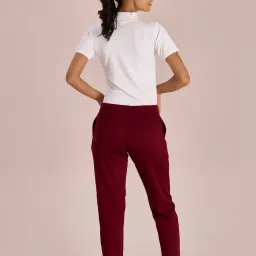 Go Colors! Maroon Mid Rise Pants image 2