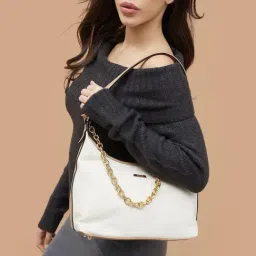 Code by Lifestyle Logo Beige Hobo Handbag image 2