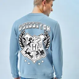 Bewakoof Blue Regular Fit Printed Sweatshirt image 2
