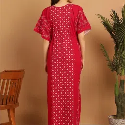 Secret Wish Red Cotton Printed Kaftan image 2