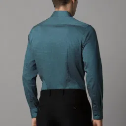 Louis Philippe Green Cotton Slim Fit Printed Shirt image 2