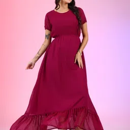 Krunal Raiyani Crepe Fit & Flare Dress-image-89