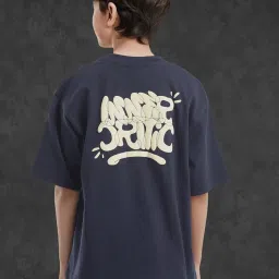 Rare Ones Boys Navy Cotton Graphic T-Shirt image 2