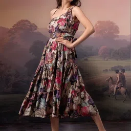 all about you Floral Print A-Line Midi Dress image 3