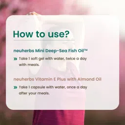 Neuherbs Mini Deep Sea 1000mg Fish Oil Softgels (Lemon) & Vitamin E Plus Capsules image 5