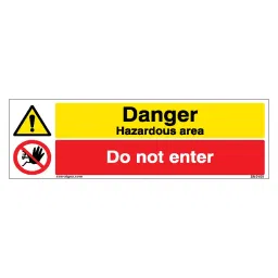 SUNSIGNS  Danger Hazardous Area, Do No Enter Signages Size 450x150 mm HP Print + Vinyl, SN0150-image-96